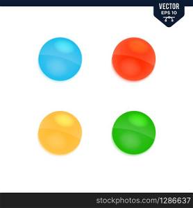 Rounded button set 3D style collection