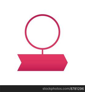 Rounded chart step with red arrow vector design element. Abstract customizable symbol for infographic with blank copy space. Editable shape for instructional graphics. Visual presentation component. Rounded chart step with red arrow vector design element