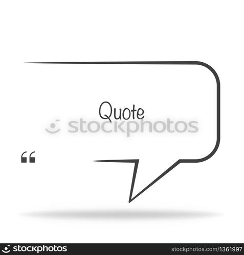 Rounded quote icon. Blank template of dialogue frame. Quotation border ...