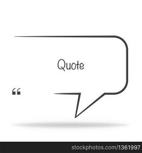 Rounded quote icon. Blank template of dialogue frame. Quotation border icon. Template for text message. Vector EPS 10.