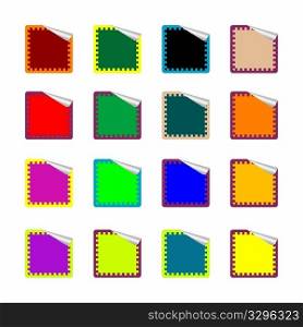 rounded rectangle colored stickers isolated on white, vector art illustration; more stickers in my gallery