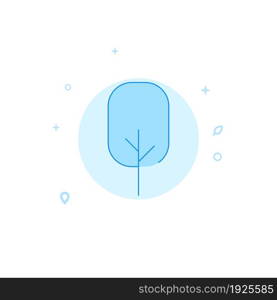 Rounded rectangle tree vector icon. Tree symbol. Flat illustration. Filled line style. Blue monochrome design. Editable stroke. Adjust line weight.. Rounded rectangle tree flat vector icon. Tree symbol. Filled line style. Blue monochrome design. Editable stroke