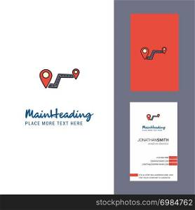 Route Creative Logo and business card. vertical Design Vector