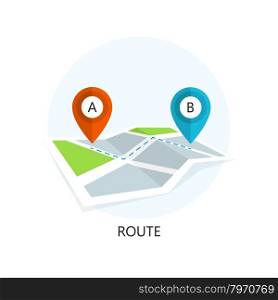Route Icon. Flat Design. Isolated Illustration.. Route Icon. Flat Design.