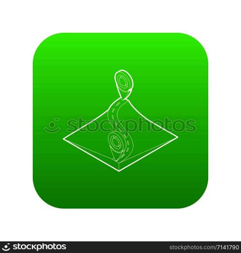 Route icon green vector isolated on white background. Route icon green vector