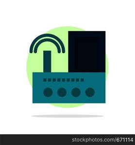 Router, Device, Signal, Wifi, Radio Abstract Circle Background Flat color Icon