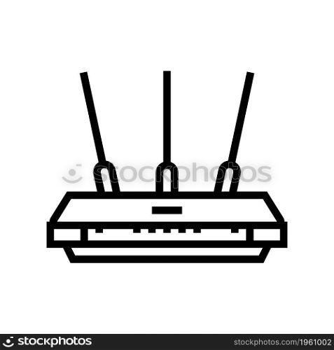 router electronic equipment line icon vector. router electronic equipment sign. isolated contour symbol black illustration. router electronic equipment line icon vector illustration