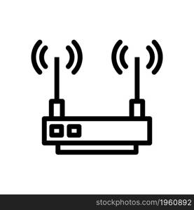 Router icon vector line style