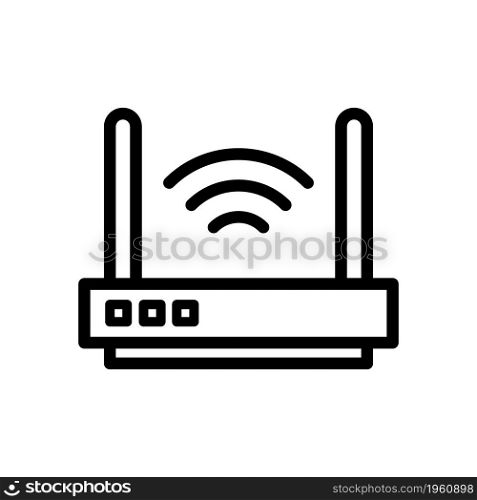 Router icon vector line style