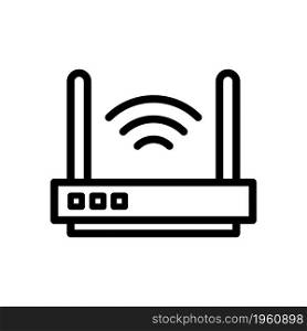 Router icon vector line style