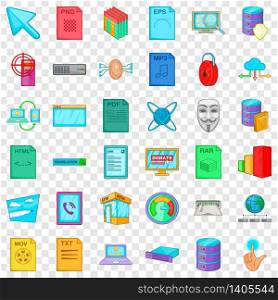Router icons set. Cartoon style of 36 router vector icons for web for any design. Router icons set, cartoon style