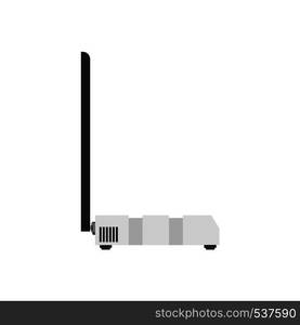 Router side view vector icon connection access isolated white. Firewall gateway security network internet equipment