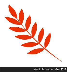 Rowan autumn leaf icon. Flat illustration of rowan autumn leaf vector icon for web design. Rowan autumn leaf icon, flat style
