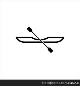 Rowing Icon, Water Sport Icon Vector Art Illustration