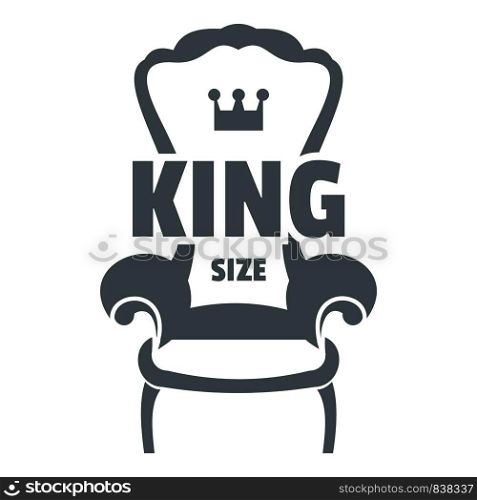 Royal armchair logo. Simple illustration of royal armchair vector logo for web. Royal armchair logo, simple gray style