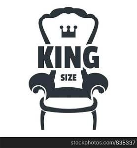 Royal armchair logo. Simple illustration of royal armchair vector logo for web. Royal armchair logo, simple gray style