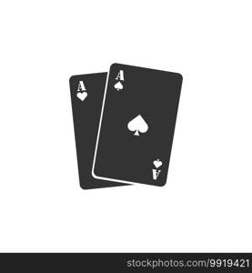 Royal black poker card icon on white background. Flat vector isolated illustration.