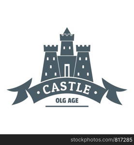 Royal castle logo. Simple illustration of royal castle vector logo for web. Royal castle logo, simple gray style
