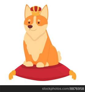 Royal corgi icon cartoon vector. Cute dog. Funny pet. Royal corgi icon cartoon vector. Cute dog