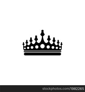 Royal Crown. Flat Vector Icon. Simple black symbol on white background. Royal Crown Flat Vector Icon