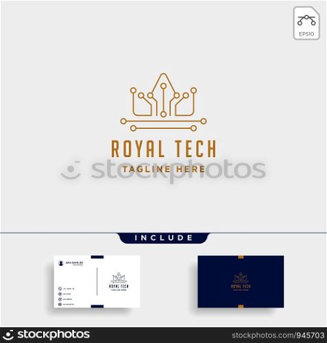 royal crown internet logo design luxury technology icon symbol sign isolated. royal crown internet logo design luxury technology icon symbol sign
