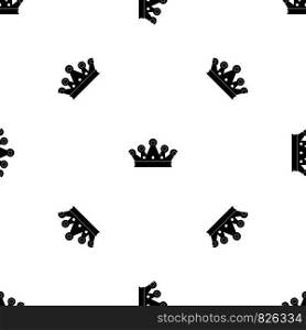 Royal crown pattern repeat seamless in black color for any design. Vector geometric illustration. Royal crown pattern seamless black