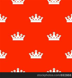 Royal crown pattern repeat seamless in orange color for any design. Vector geometric illustration. Royal crown pattern seamless
