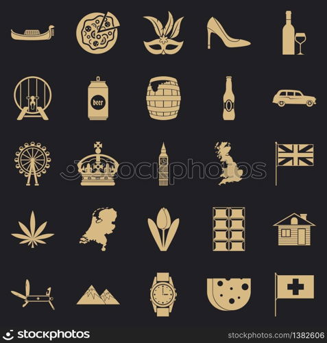 Royal family icons set. Simple set of 25 royal family vector icons for web for any design. Royal family icons set, simple style