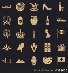 Royal family icons set. Simple set of 25 royal family vector icons for web for any design. Royal family icons set, simple style
