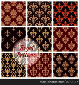 Royal floral decorative pattern backgrounds. Luxurious imperial ornaments and classic vintage decoration interior wallpapers. Royal floral decoration pattern backgrounds