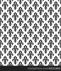 Royal heraldic Lilies (Fleur-de-lis) -- wallpaper background, seamless pattern.