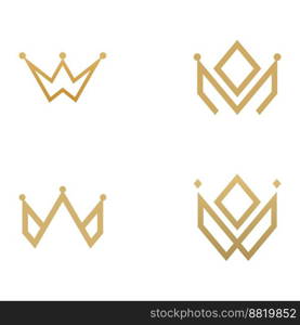 Royal luxury crown abstract logo.Crown with monogram, with elegant and minimalist lines isolated on the background.