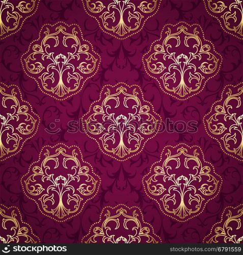 Royal Luxury Seamless Damask Pattern. Vector Illustration.. Seamless Damask Pattern