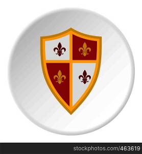 Royal shield icon in flat circle isolated vector illustration for web. Royal shield icon circle