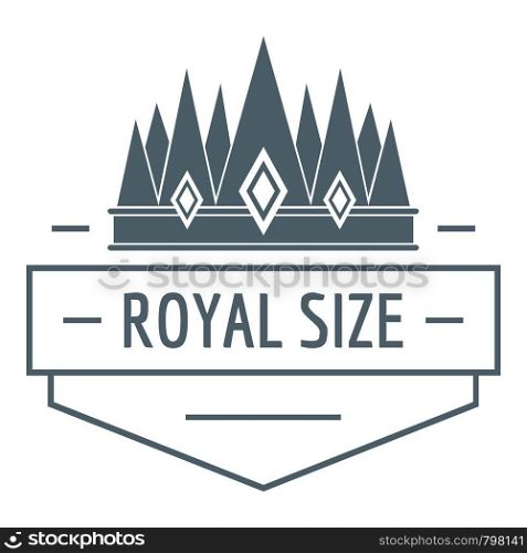 Royal size logo. Simple illustration of royal size vector logo for web. Royal size logo, simple gray style