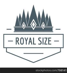 Royal size logo. Simple illustration of royal size vector logo for web. Royal size logo, simple gray style