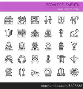 Royalty Elements , Thin Line and Pixel Perfect Icons