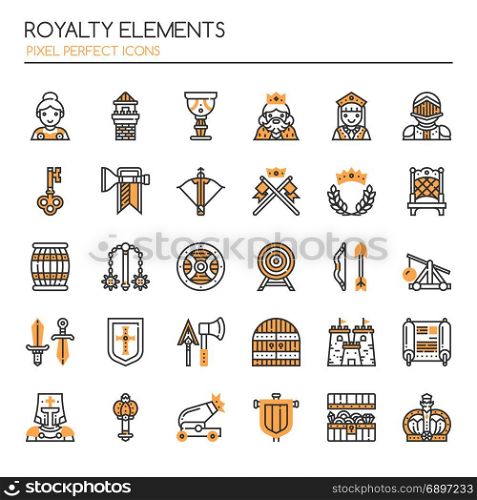 Royalty Elements , Thin Line and Pixel Perfect Icons