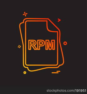 RPM file type icon design vector