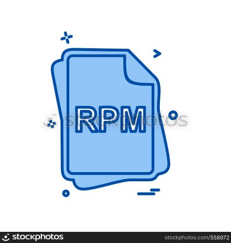 RPM file type icon design vector