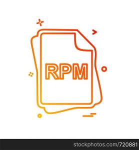 RPM file type icon design vector