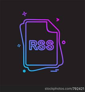 RSS file type icon design vector