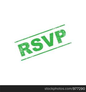 Rsvp stamp sign with grunge effect. Vector eps10