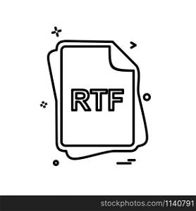 RTF file type icon design vector