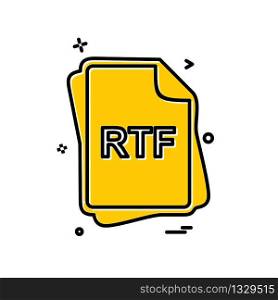 RTF file type icon design vector