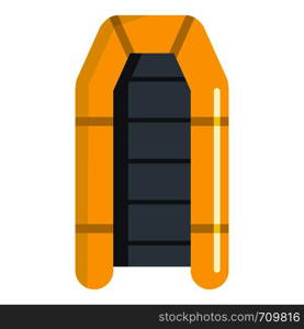 Rubber boat icon. Flat illustration of rubber boat vector icon for web. Rubber boat icon, flat style