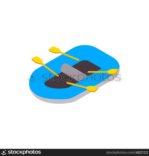 Rubber boat isometric 3d icon isolated on a white background. Rubber boat isometric 3d icon