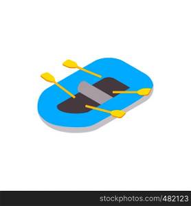 Rubber boat isometric 3d icon isolated on a white background. Rubber boat isometric 3d icon