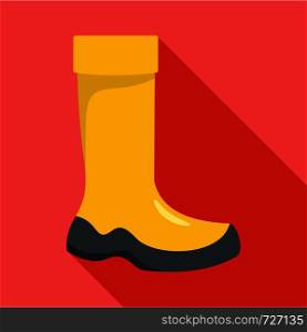 Rubber boot icon. Flat illustration of rubber boot vector icon for web. Rubber boot icon, flat style