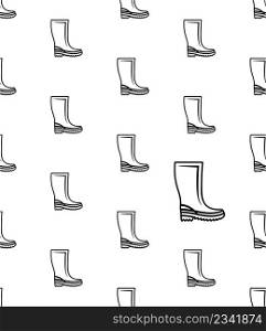 Rubber Boot Icon Seamless Pattern, Wellington Boot, Boot Icon, Long Boot Icon Vector Art Illustration